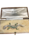 Victorain Diamond and Emerald Salamander Brooch - image 1