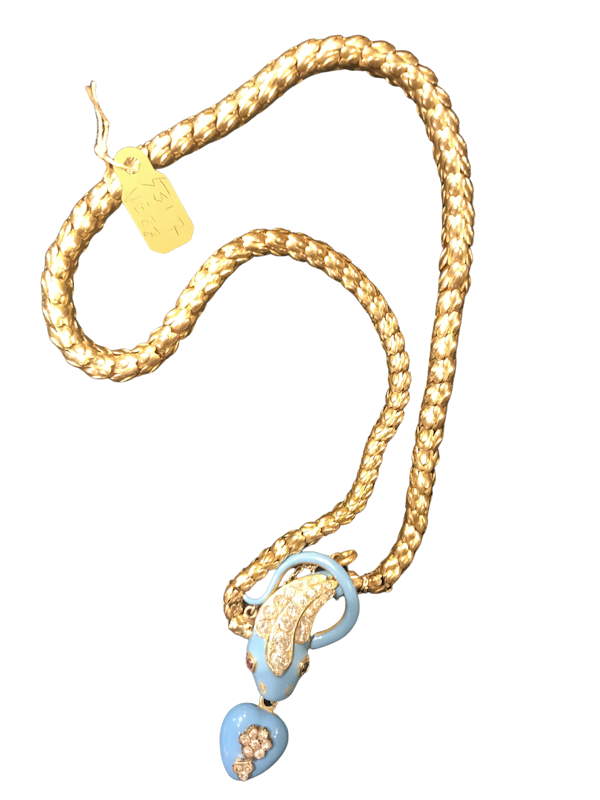Victorain Gold Snake Necklace with Diamonds - image 1