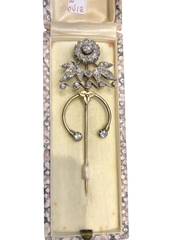 Victorian Diamond Jabot pin - image 1