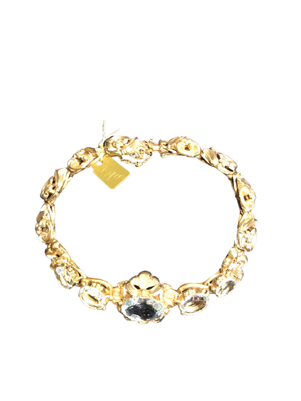 Victorian Gold Bracelet with Aquamarine - image 1