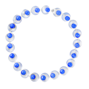 A Silver Blue Pearlised Necklace by Hermann Siersbol