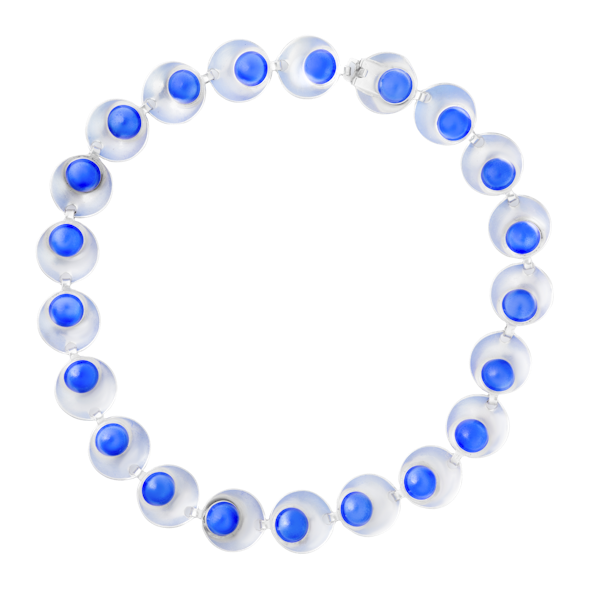 A Silver Blue Pearlised Necklace by Hermann Siersbol - image 1