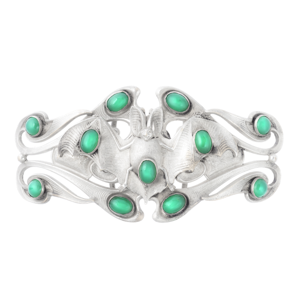 A Silver Chrysophase Belt Buckle - image 1