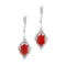 A Pair of Marcasite Carnelian Earrings - image 1