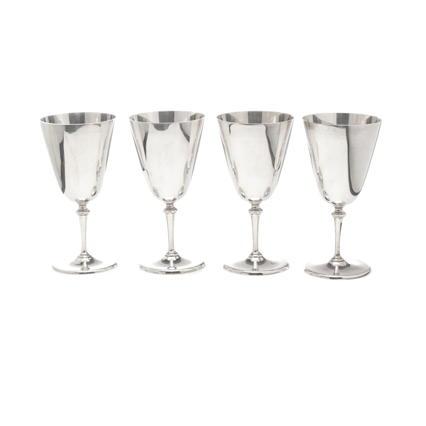 American sterling silver set of 4 wine goblets by Tiffany,c.1900 - image 1