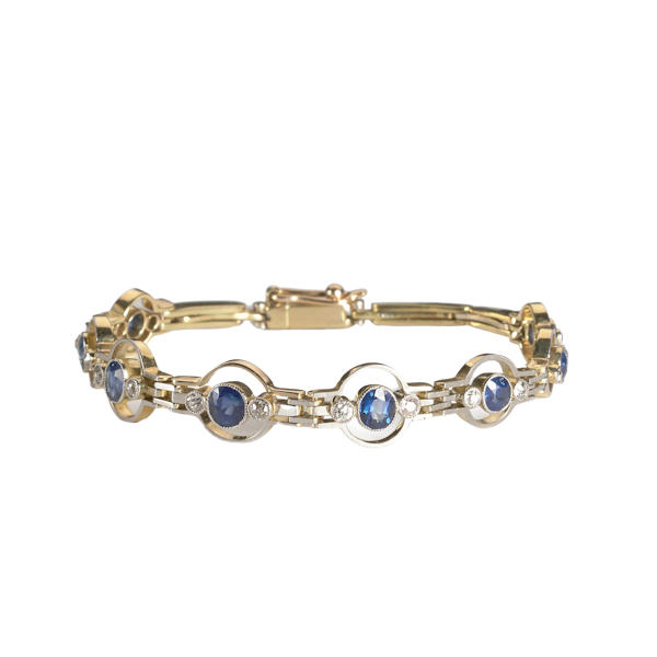 Edwardian Sapphire and Diamond Bracelet, Circa 1910 - image 1