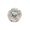 Aquamarine and Diamond Platinum Flower Cluster Ring - image 1