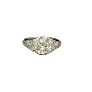 Diamond Ring in Platinum date circa 1920, SHAPIRO & Co since1979
