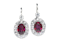 Modern Ruby, Diamond and Platinum Cluster Earrings - image 1