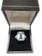 Vintage aquamarine diamond platinum ring - image 1