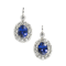 Modern Sapphire, Diamond and Platinum Cluster Earrings - image 1