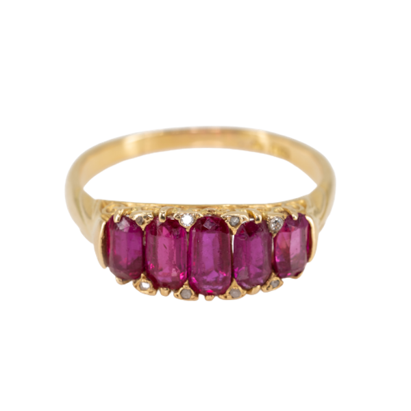 Antique Burma ruby Victorian ring - image 1