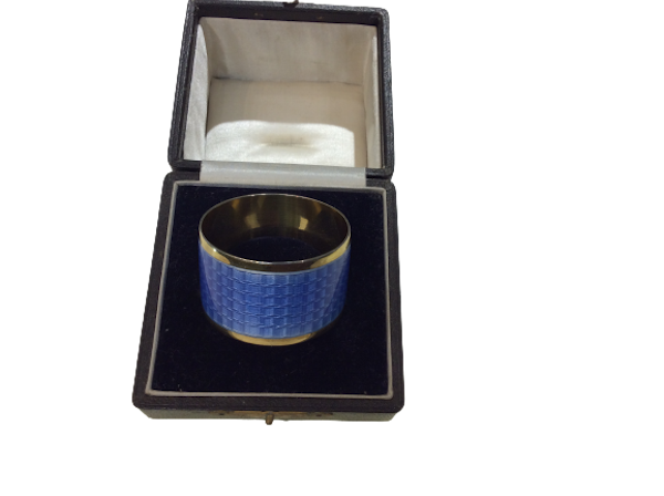 A silver & Enamel  Napkin Ring - image 1