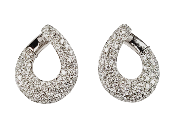 Fabulous diamond hoop earrings sku 5287  DBGEMS Ltd - image 1