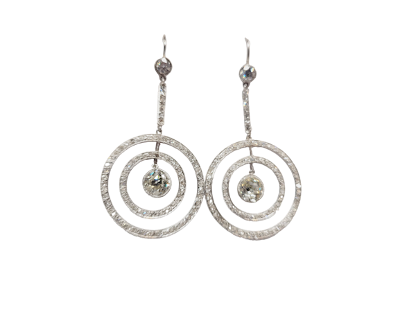 Art deco articulated diamond drop earrings sku 5316 DBGEMS - image 1