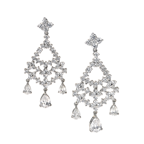 Diamond Chandelier Earrings, 5.32ct - image 1