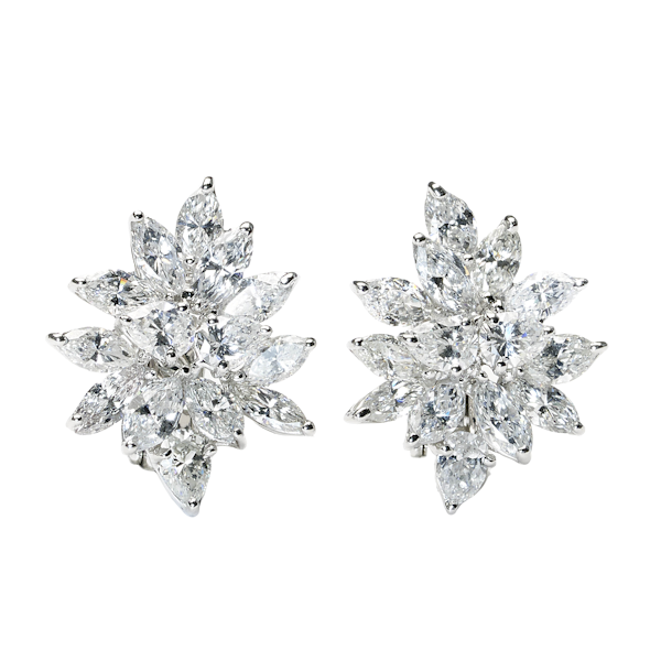 Diamond Cluster Earrings, 10.61ct - image 1