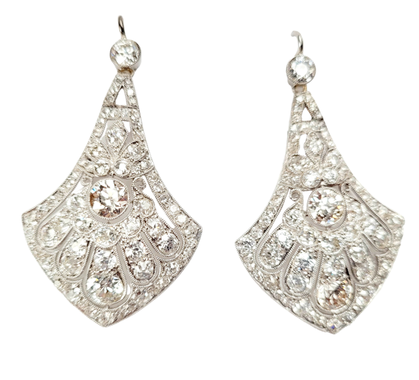 Antique diamond drop earrings sku 5340 DBGEMS - image 1