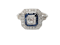 Art deco Asscher cut diamond and sapphire target ring sku 5354 - image 1