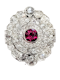 Art deco Ruby and diamond panel brooch skull 5398  DBGEMS - image 1