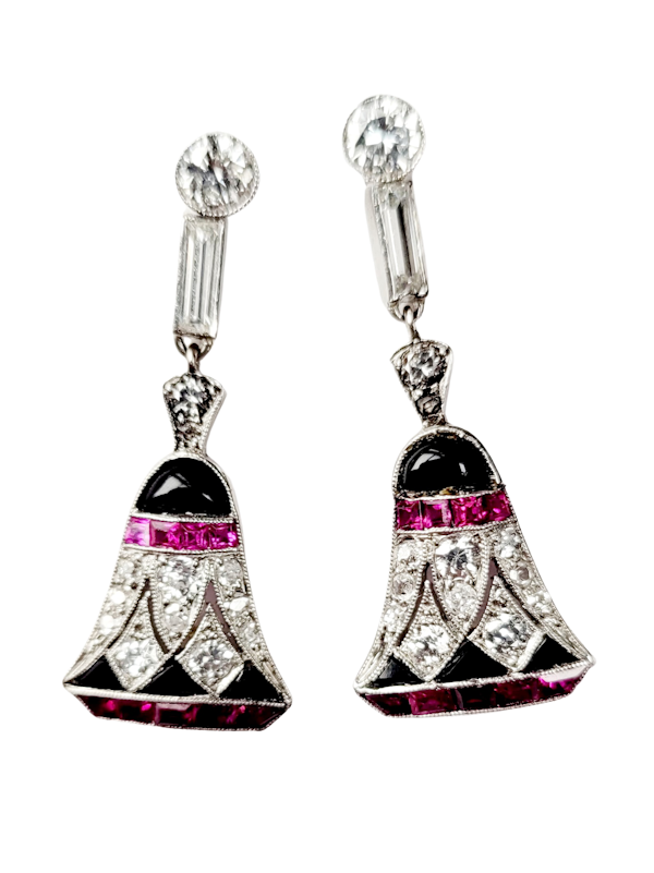 Art deco Egyptian revival drop earrings sku 5392 DBGEMS - image 1