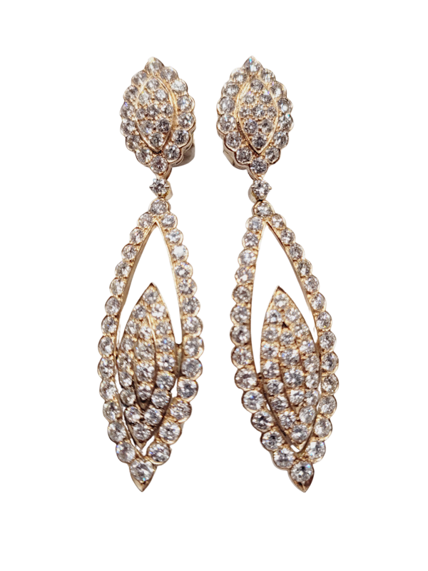 Modern diamond drop earrings sku 5393 DBGEMS - image 1