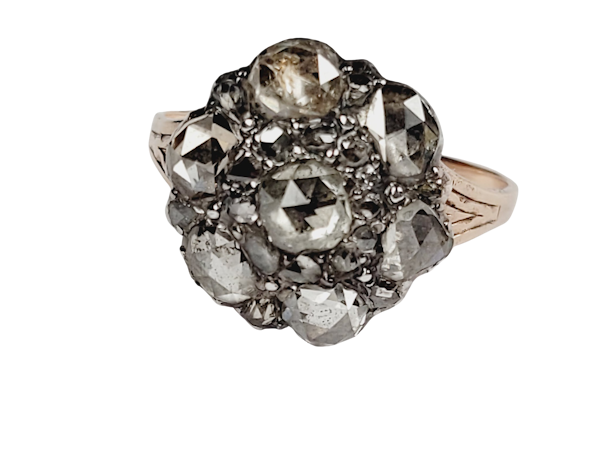 Georgian Rose cut diamond button cluster ring sku 5304  DBGEMS - image 1