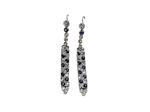 Art deco sapphire and diamond drop earrings SKU: 5374  DBGEMS - image 1