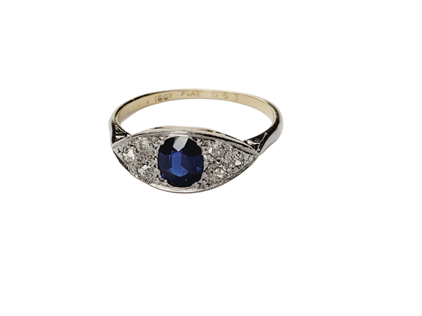 Edwardian sapphire and diamond engagement ring SKU: 5371 DBGEMS - image 1