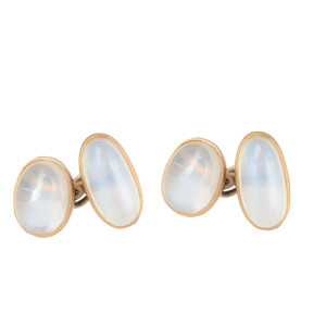 A Pair of Gold Moonstone Cufflinks