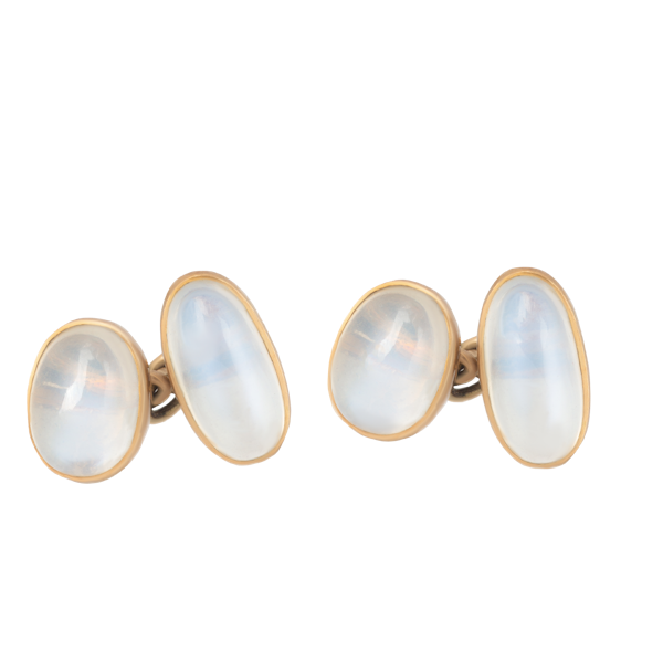 A Pair of Gold Moonstone Cufflinks - image 1
