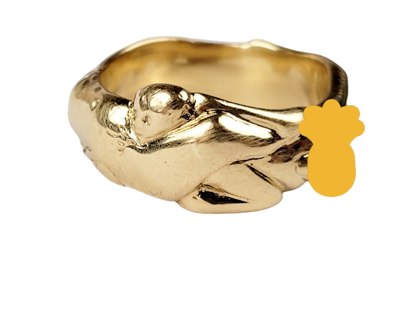 Art nouveau Erotic gold ring SKU: 5421  DBGEMS - image 1