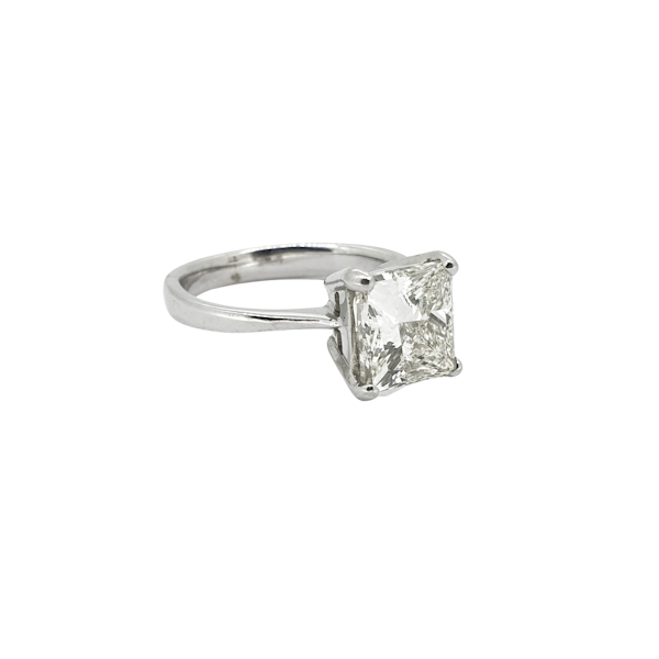 Princess cut diamond solitaire ring, 3.13 carats - image 1