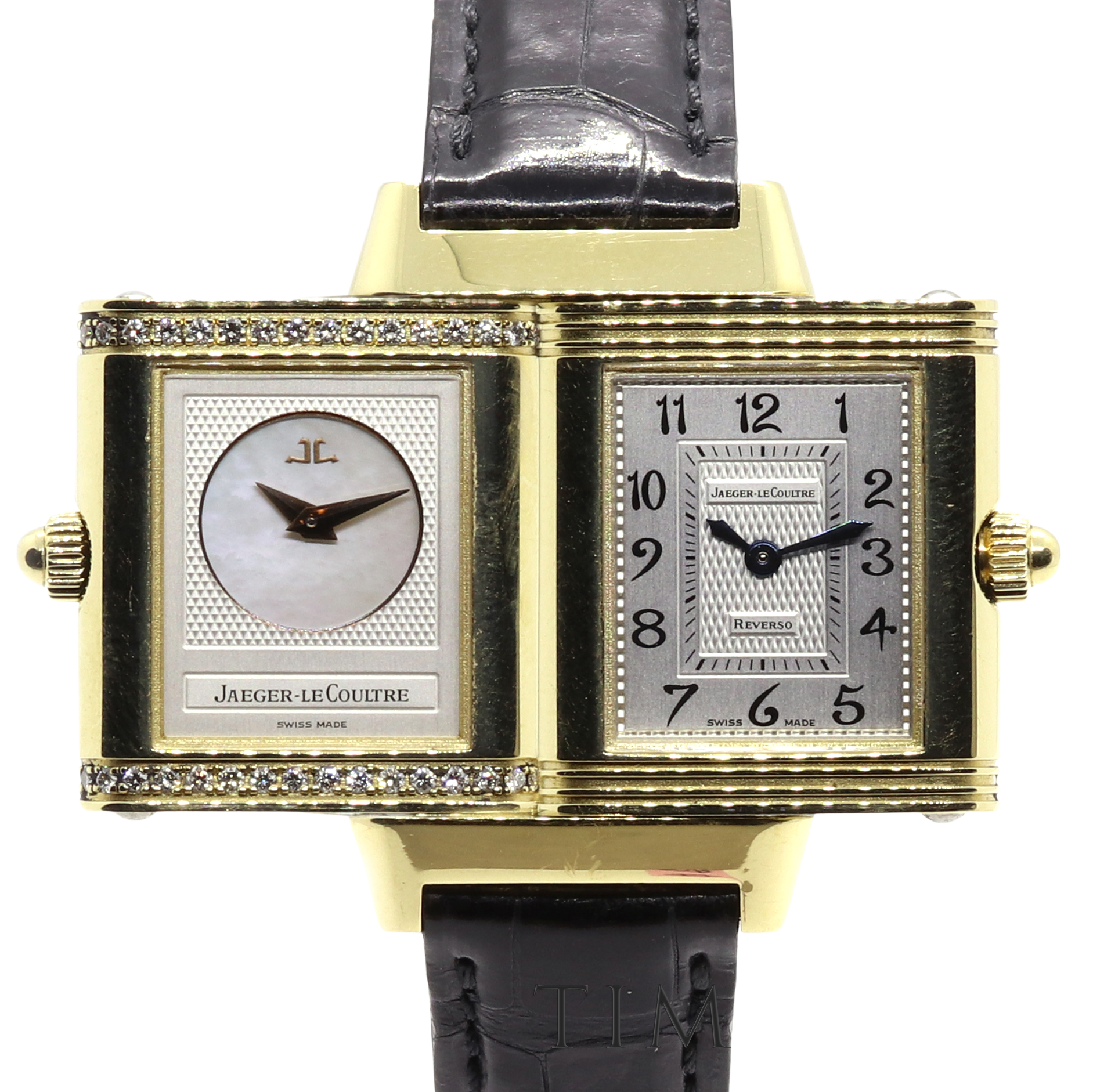 Jaeger LeCoultre Reverso Duetto 18ct Yellow Gold Ladies ref 266.1.44