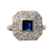 Art deco sapphire and diamond engagement ring SKU: 5461 DBGEMS - image 1