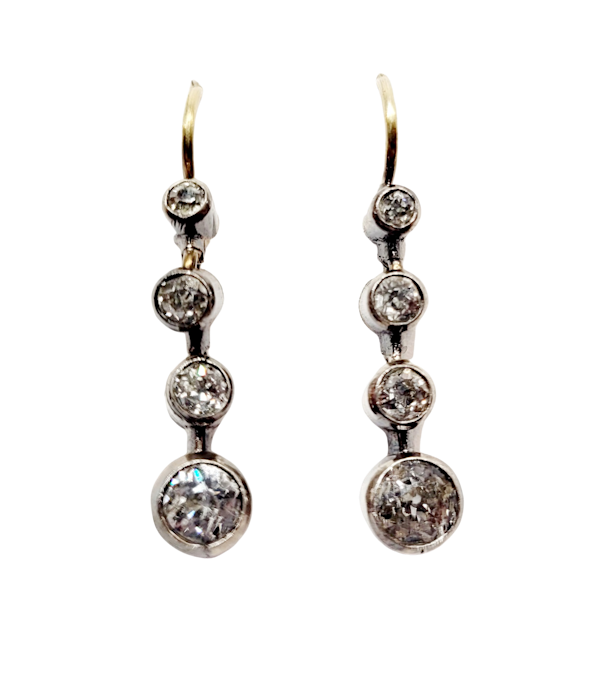Pair of antique drop diamond earrings SKU: 5426 DBGEMS - image 1