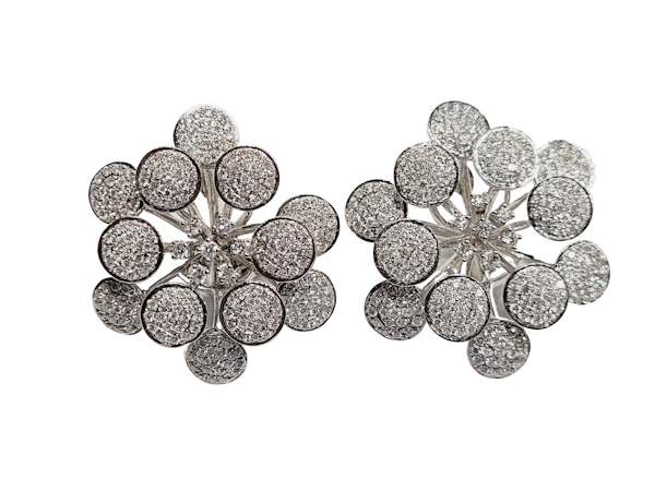 Modern diamond cluster earrings and pendant en suite SKU: 5469 DBGEMS - image 1