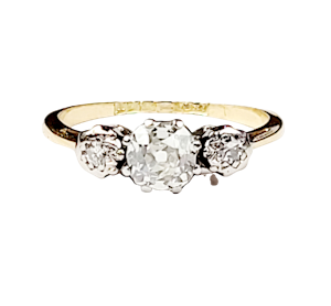 Antique three stone diamond engagement ring SKU: 5458 DBGEMS
