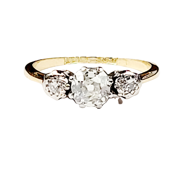 Antique three stone diamond engagement ring SKU: 5458 DBGEMS - image 1