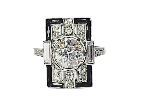 Art deco onyx and diamond ring SKU: 5486 DBGEMS - image 1