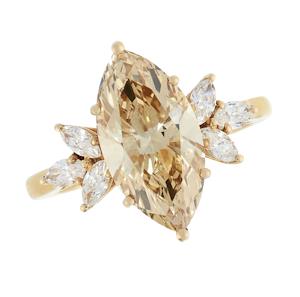 FANCY COLOUR DIAMOND AND WHITE DIAMOND DRESS RING
