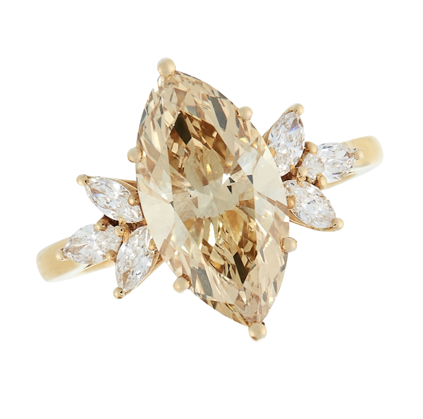 FANCY COLOUR DIAMOND AND WHITE DIAMOND DRESS RING - image 1