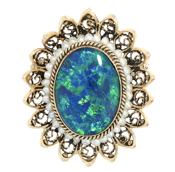 Black Opal Brooch - image 1