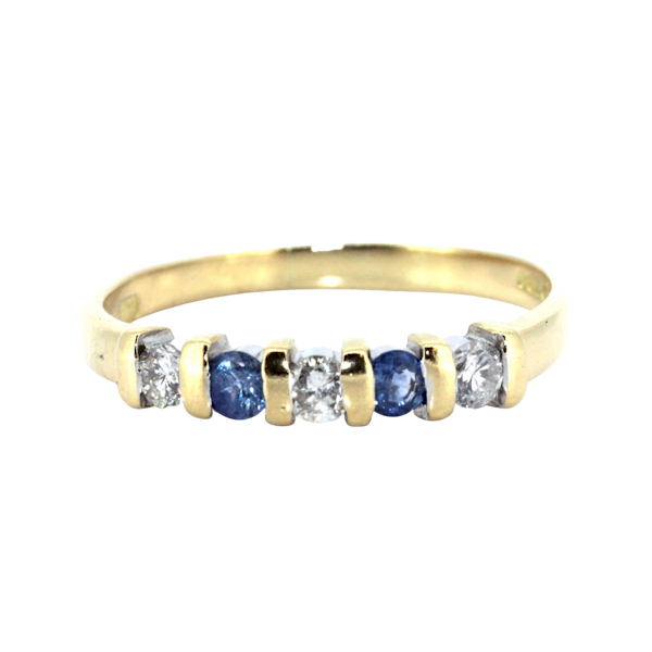 Sapphire And Diamond Half Eternity Ring. S.Greenstein - image 1