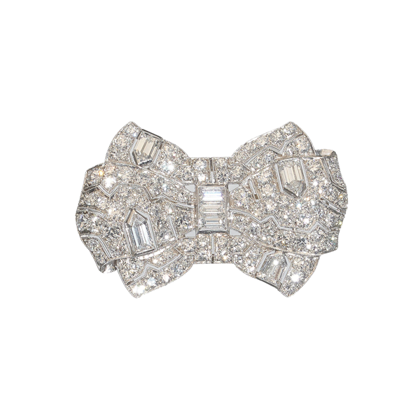 Tiffany Art Deco Diamond And Platinum Bow Brooch, Circa 1930 - image 1