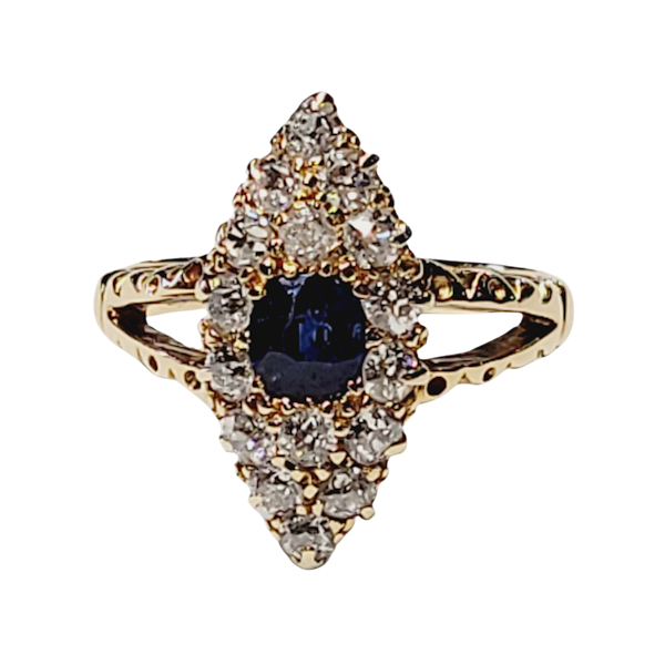 Antique sapphire and diamond marquise shaped ring  SKU: 5408 DBGEMS - image 1