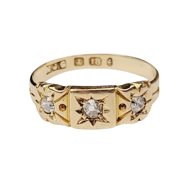 Antique diamond gypsy set ring SKU: 5570 DBGEMS - image 1