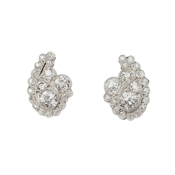 Art deco old mine cut diamond stud earrings SKU: 5571 DBGEMS - image 1