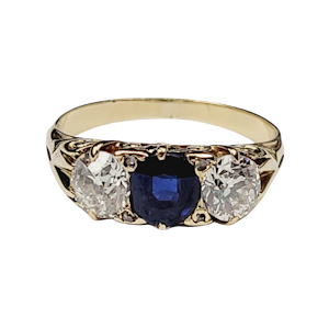 Fine antique sapphire and diamond engagement ring SKU: 5575 DBGEMS