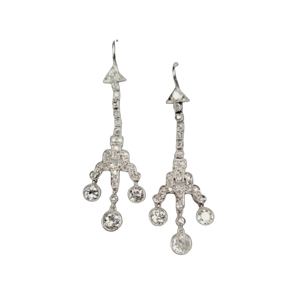 Art deco diamond chandelier earrings SKU: 5576 DBGEMS - image 1
